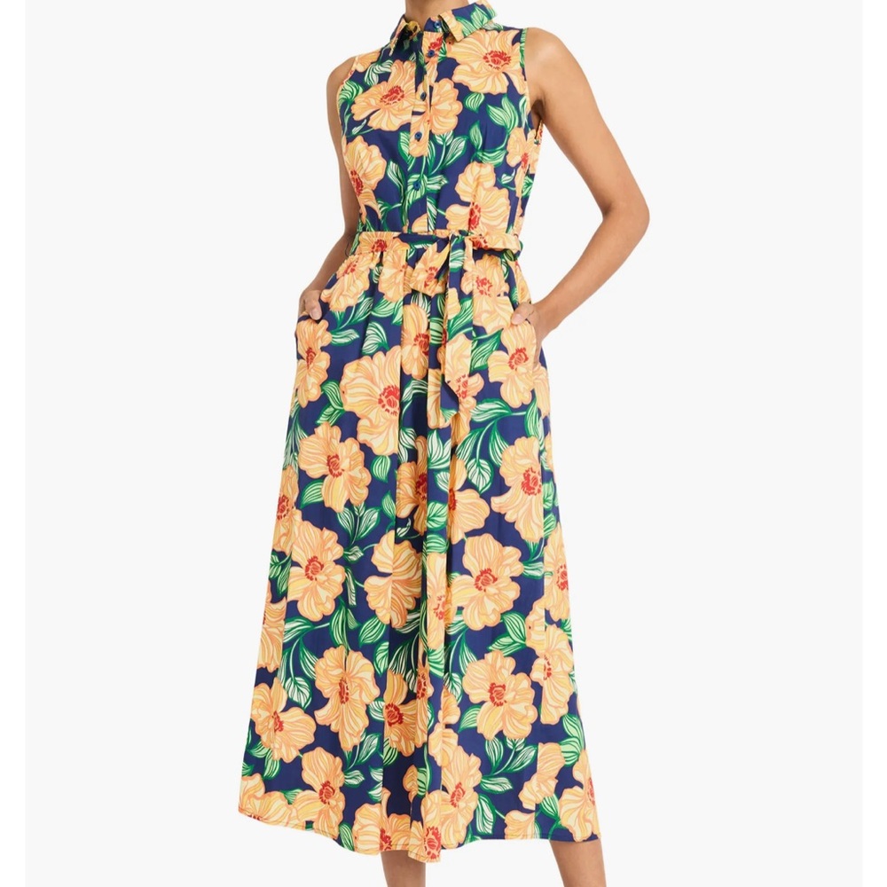 Vibrant giant floral print shirtdress NWT Wedding Season Sunny Joyful Look 12